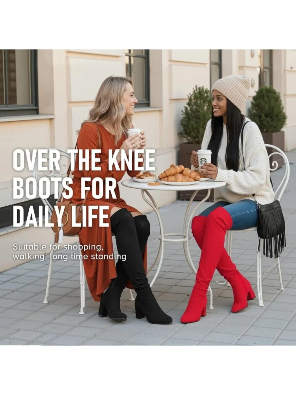 Stylish Over the Knee Thigh High Boots for Women - Block Heel, Chic Fashion